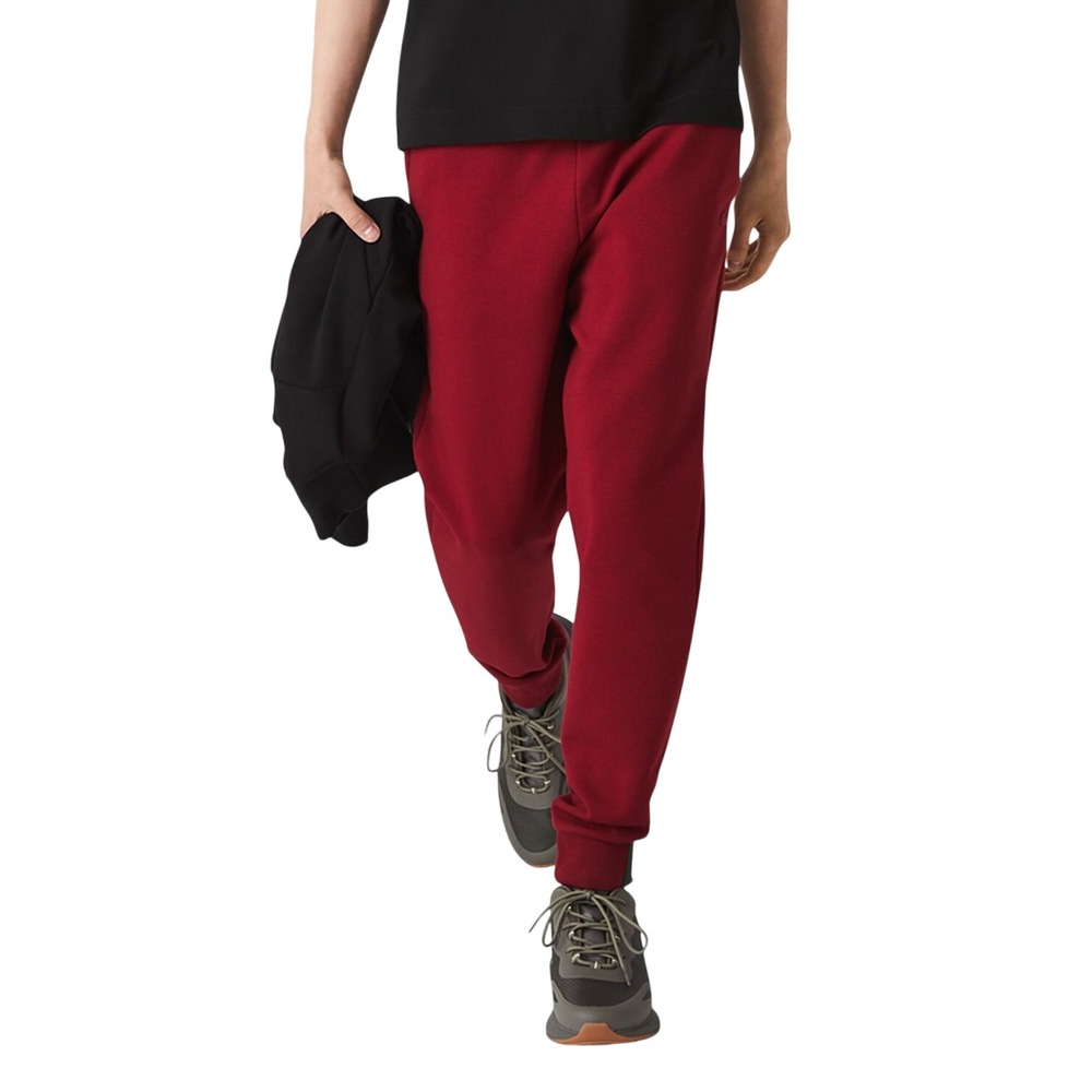 Lacoste Men's Bordeaux Red Slim Fit Heather Cotton Blend Sweatpants Size Small